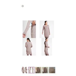 This is an Athleta Coaster Luxe Sweatshirt Dress in a mauve/purple color